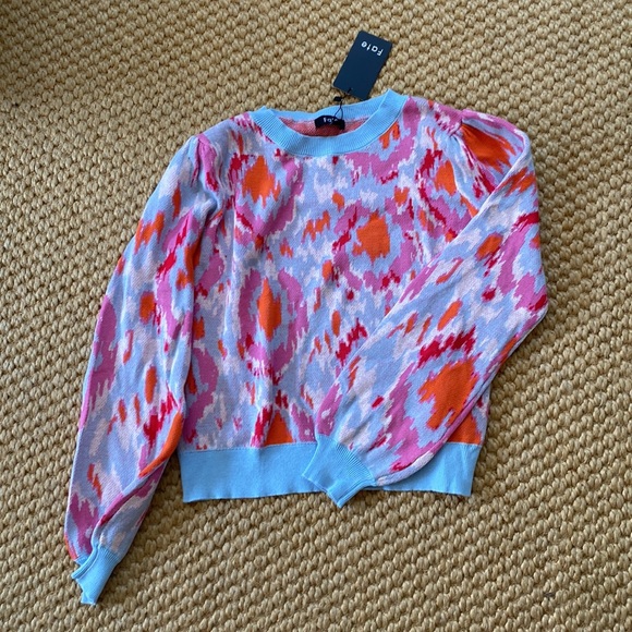 Fate Ikat Puff Sleeve Sweater - medium - Picture 2 of 6